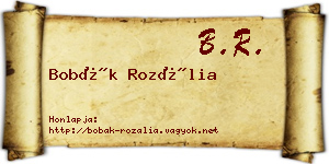 Bobák Rozália névjegykártya